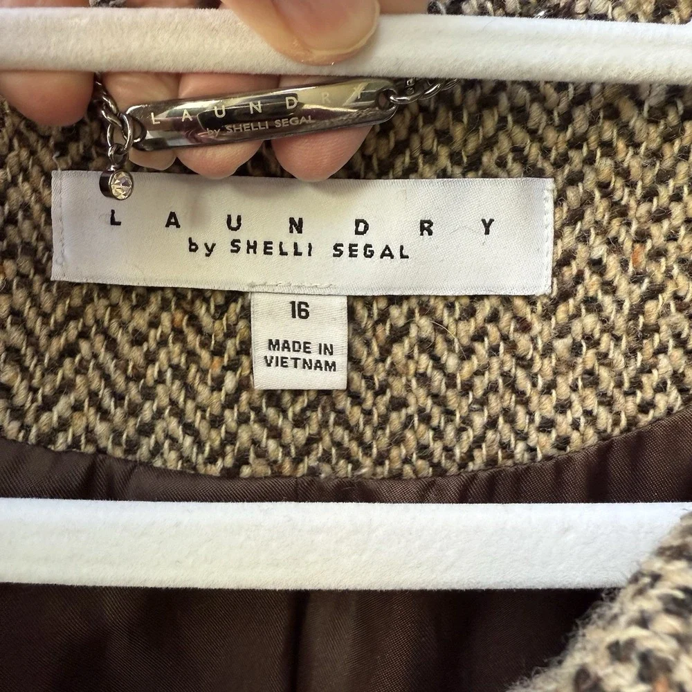 Laundry By Shelli Segal Tan‎ Belted Wool Coat
